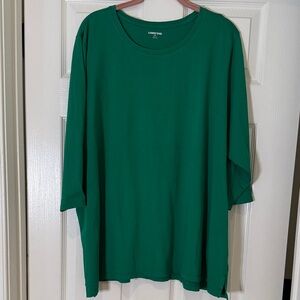 Lands' End Women's 3/4 Sleeve Green Tee